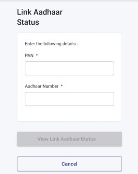 aadhar card pan card link status cheking process