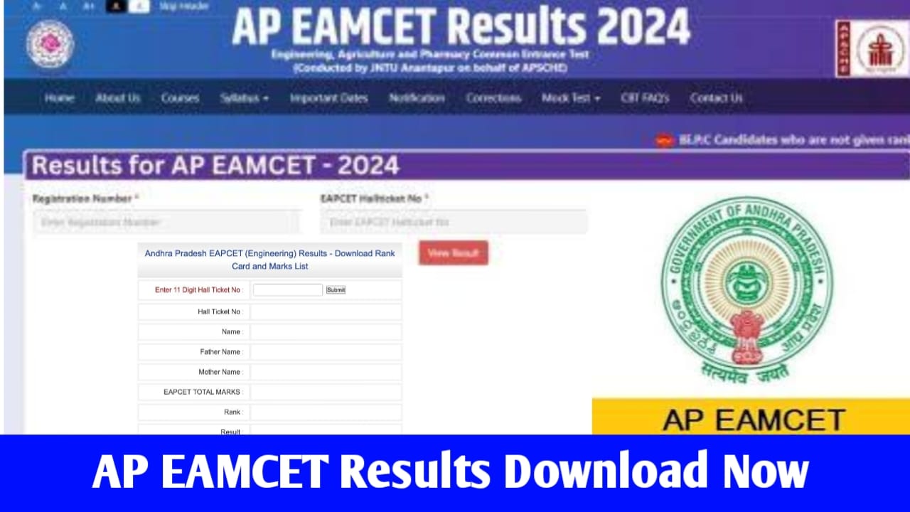 Ap Eamcet Results 2024ap Eamcet Results 2024 Official Website ap