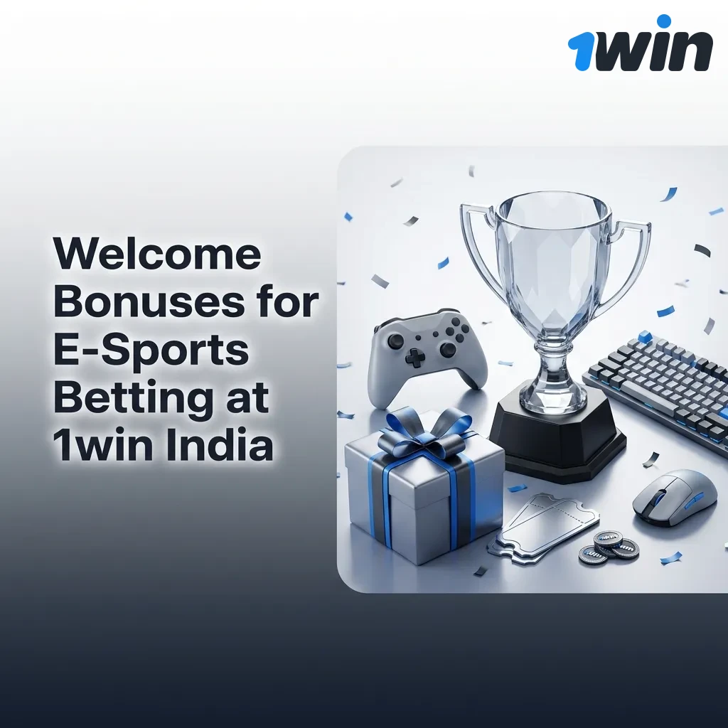 1win India 500% welcome bonus up to ₹75,000 for new esports bettors with registration and deposit steps illustrated